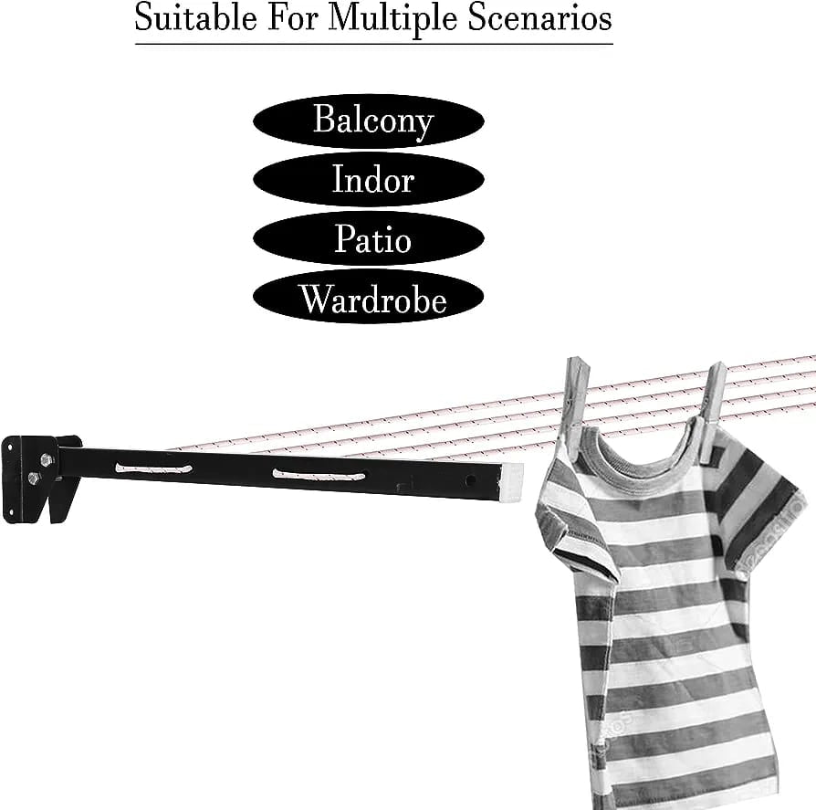Wall mount Cloth Drying Hanging Stand with Rope By Auctor store