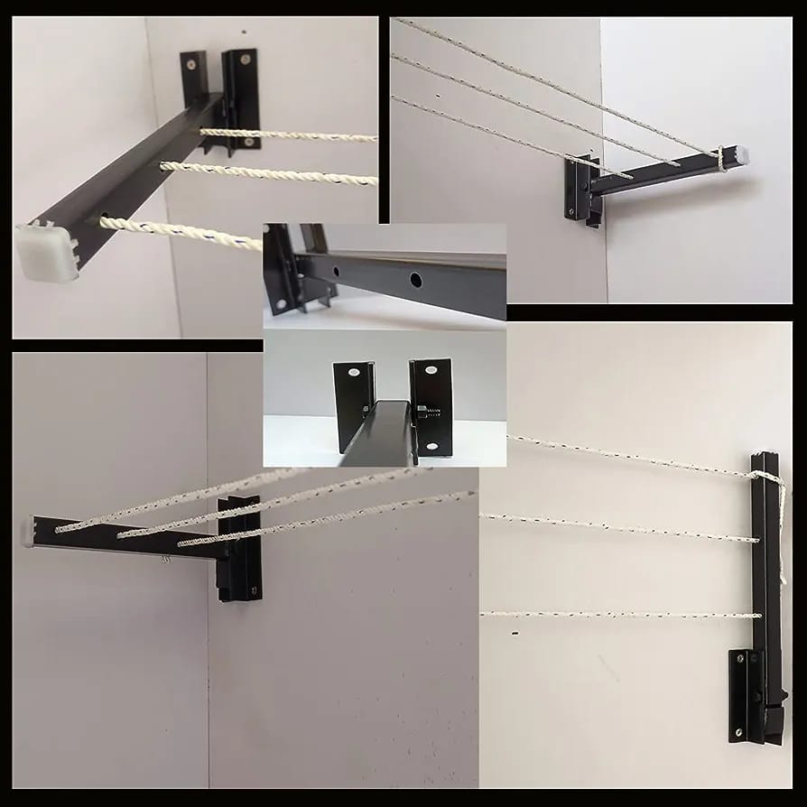 Wall mount Cloth Drying Hanging Stand with Rope By Auctor store