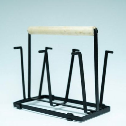 Premium Glass Stand with Wooden Handle