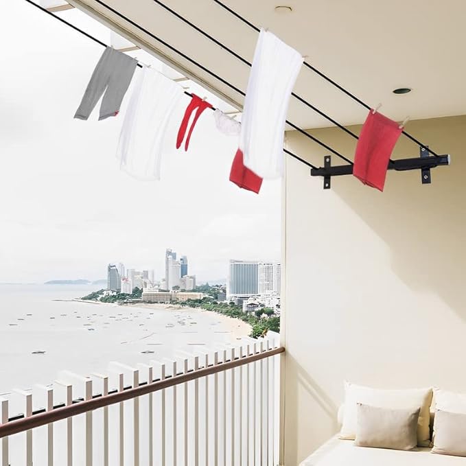Wall mount Cloth Drying Hanging Stand with Rope By Auctor store