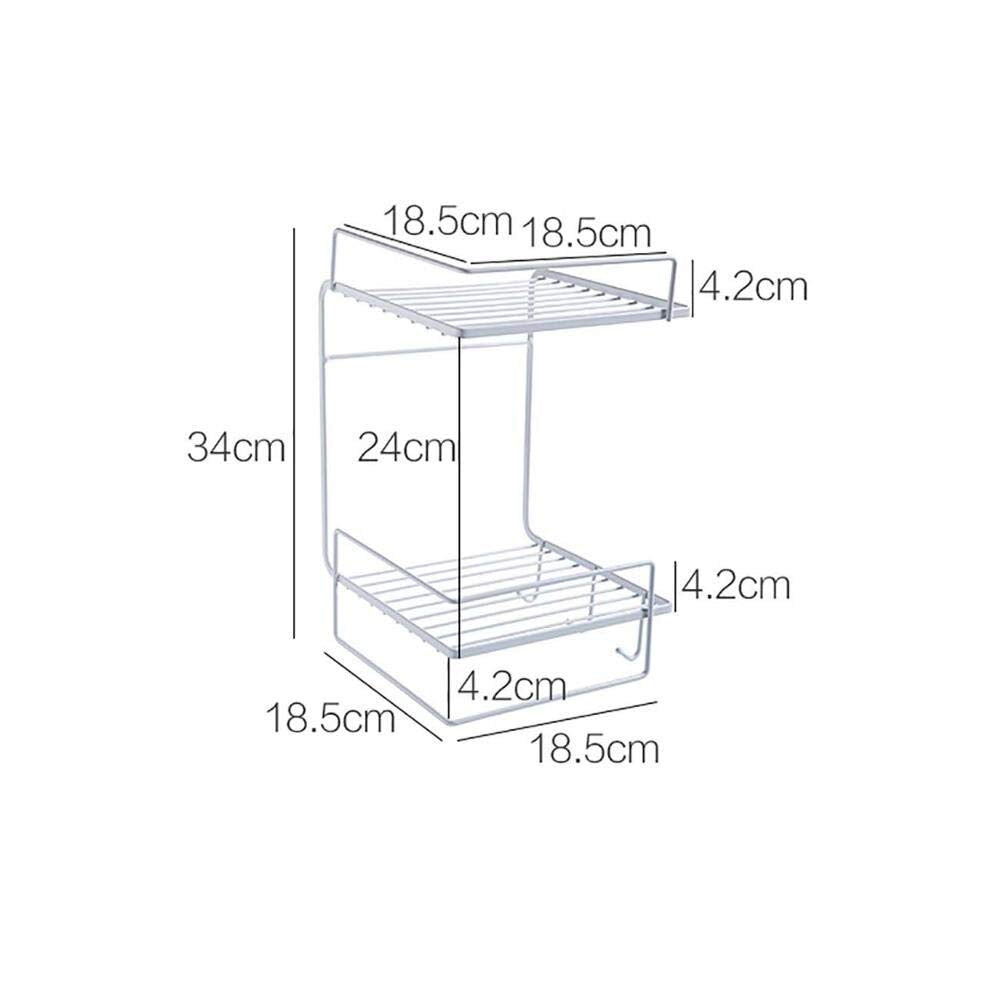 Bathroom corner double layer shelf with towel holder by Auctor store