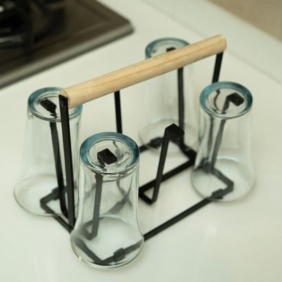 Premium Glass Stand with Wooden Handle