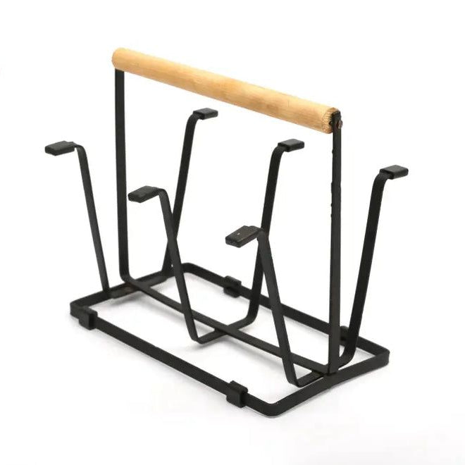 Premium Glass Stand with Wooden Handle