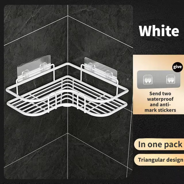 Bathroom Corner Shelf with Adhesive Hooks by Auctor Store