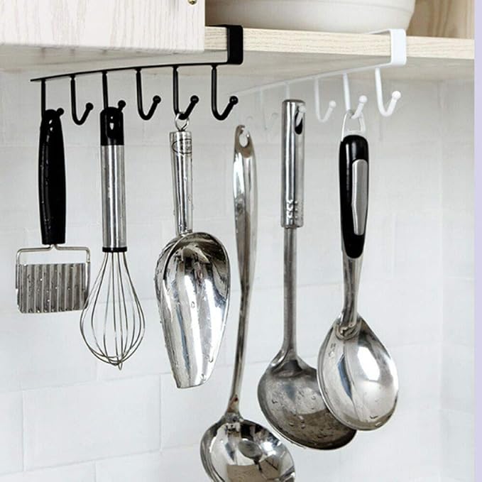 Under the shelf 6 Hooks Tea Cup Holder