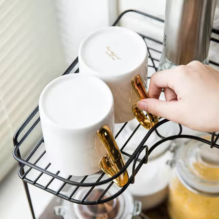 Wall-mounted and counter-shelf multi-purpose corner 3-tier rack