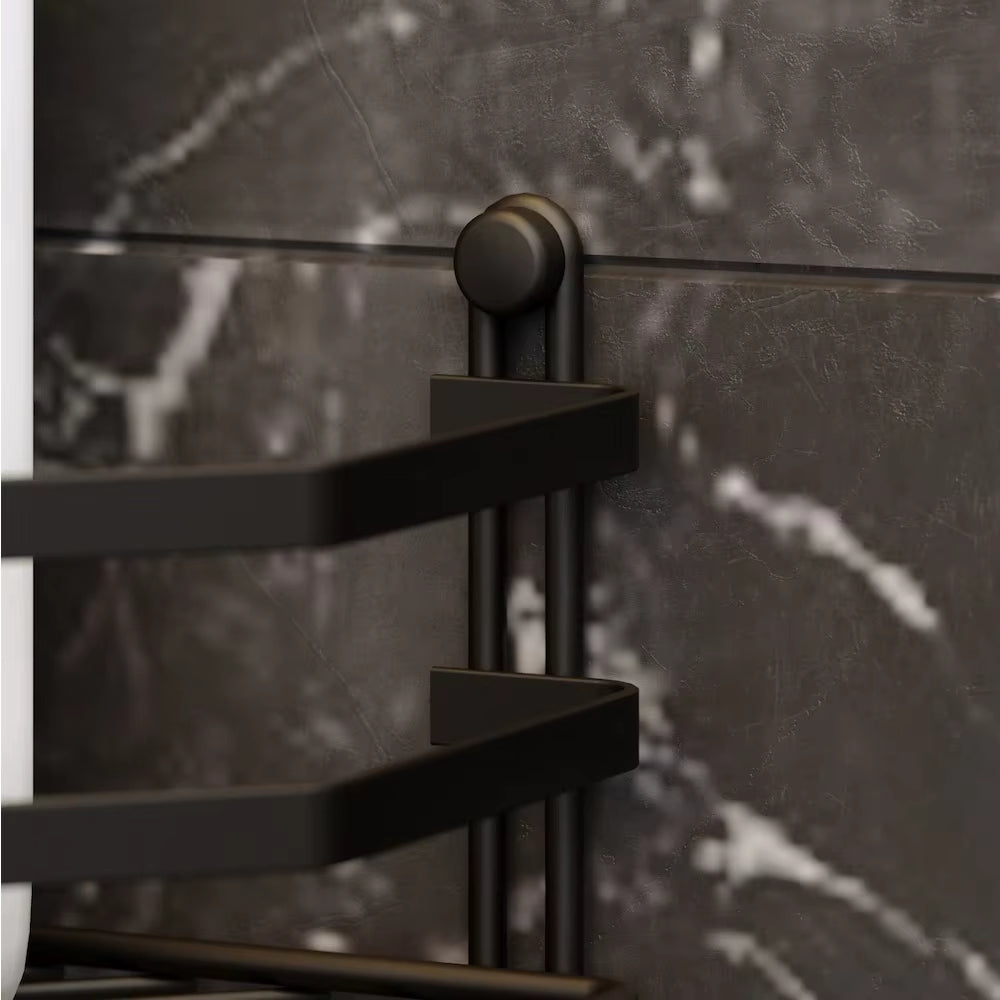Washroom 2-tier corner multipurpose rack