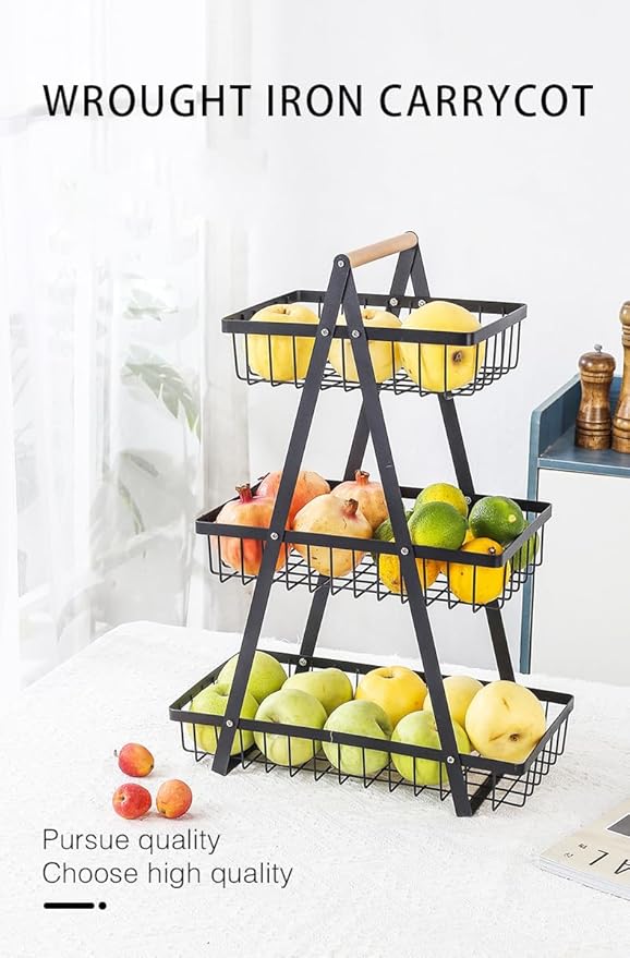 wooden handle counter top 3-tier fruit and vegetable stand by Auctor store