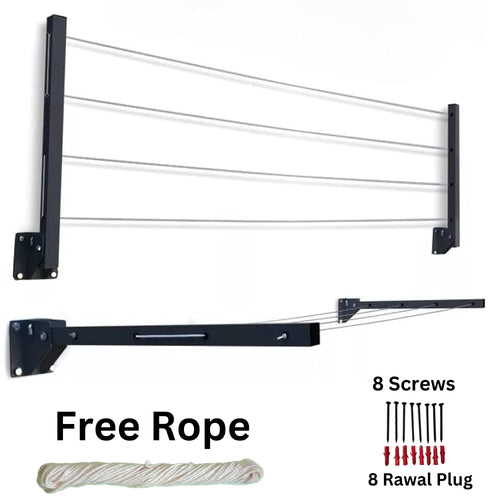 Wall mount Cloth Drying Hanging Stand with Rope  By Auctor store
