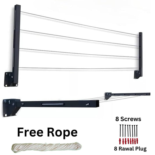 Wall mount Cloth Drying Hanging Stand with Rope  By Auctor store