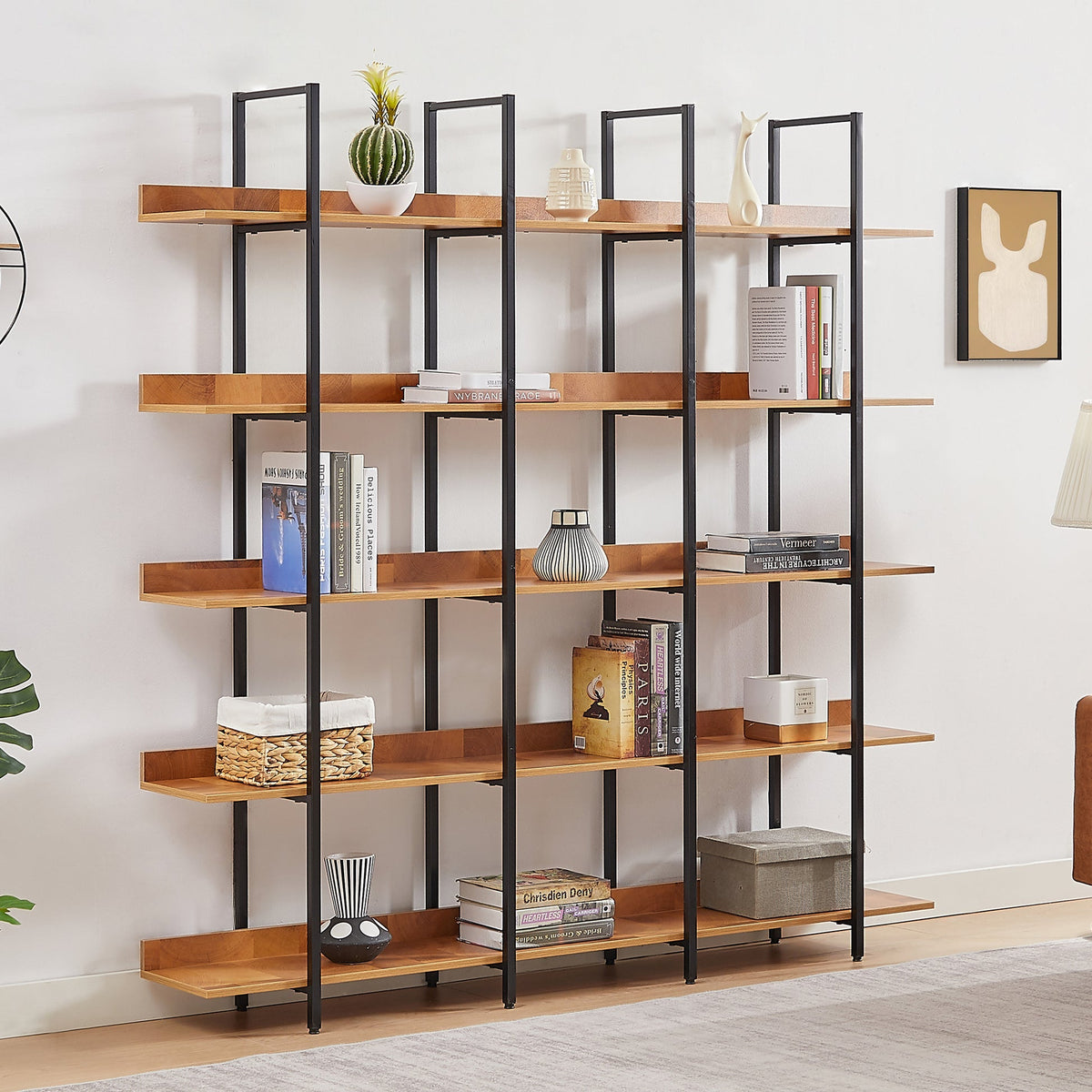 5 Tier Bookcase Home Office Open Bookshelf