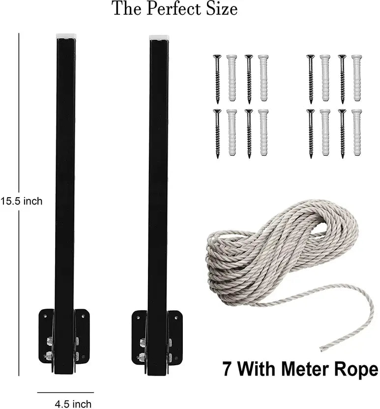 Wall mount Cloth Drying Hanging Stand with Rope  By Auctor store
