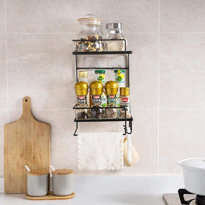 Bathroom corner double layer shelf with towel holder by Auctor store