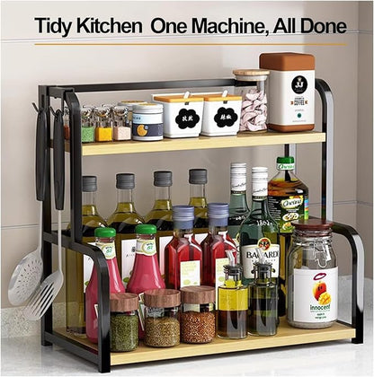 Spice rack 2 Layers Wood Multipurpose Organizer