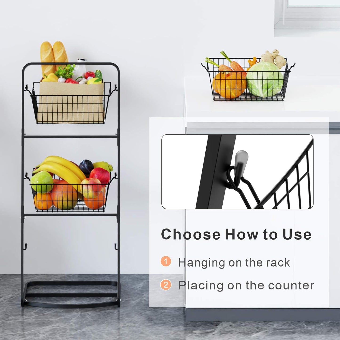 Detachable 3-tier fruit and vegetable stand by Auctor store