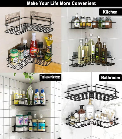 Bathroom corner shelf with adhesive hooks by Auctor store