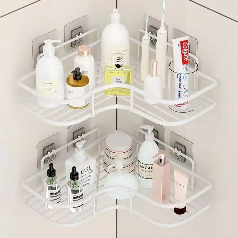 Bathroom corner shelf with adhesive hooks by Auctor store