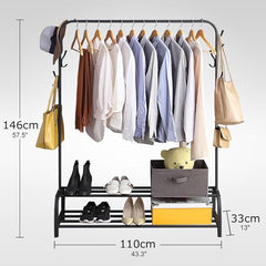 Cloth hanging stand With Double Shoes RacK