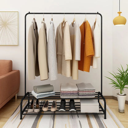 Single pole cloth hanging stand double shoes rack by Auctor store