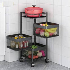 Premium 3 tier metal square trolley