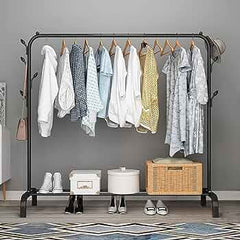 Single pole cloth hanging stand x shoes rack