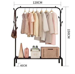 Single pole cloth hanging stand x shoes rack