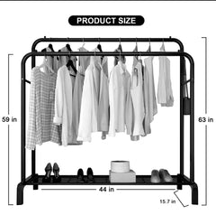 Double Pole Cloth Hanging Stand x Single Shoe Rack by auctor store