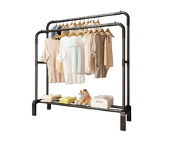 Double Pole Cloth Hanging Stand x Single Shoe Rack by auctor store