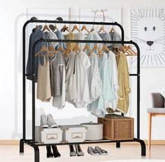 Double Pole Cloth Hanging Stand x Single Shoe Rack by auctor store