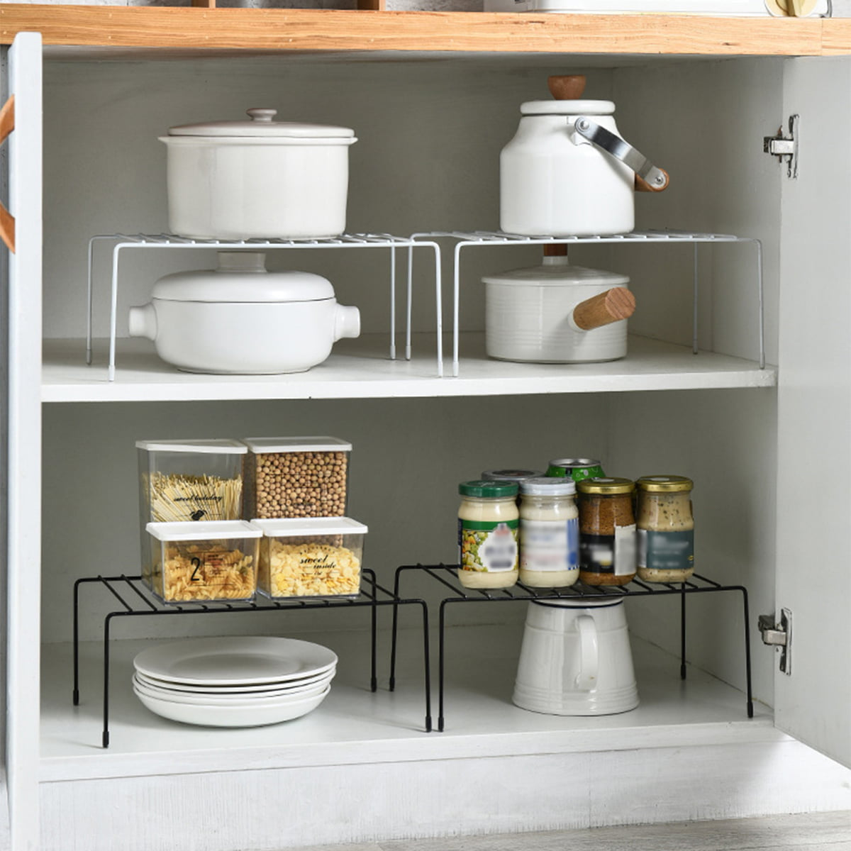 Inside cabinet desktop shelf