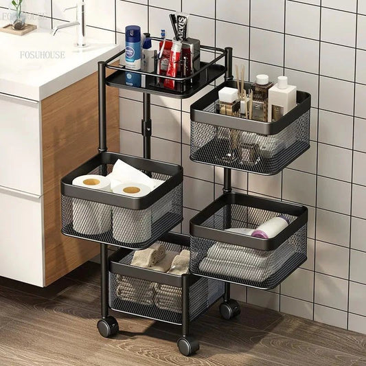 premium 4-5 tier metal square trolley