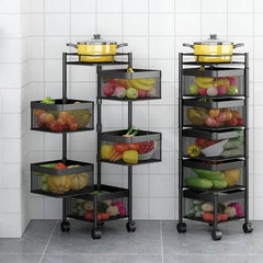 premium 4-5 tier metal square trolley