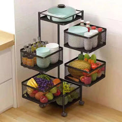premium 4-5 tier metal square trolley