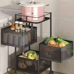 premium 4-5 tier metal square trolley