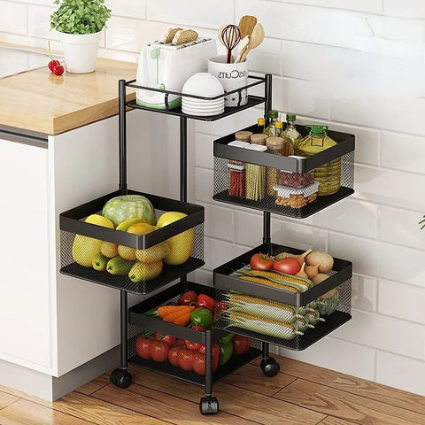 Premium 4-5 tier metal square trolley  by Auctor store