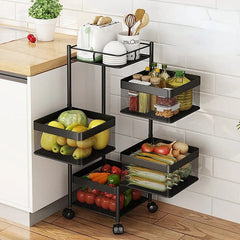 premium 4-5 tier metal square trolley