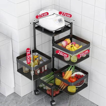 Premium 4-5 tier metal square trolley  by Auctor store