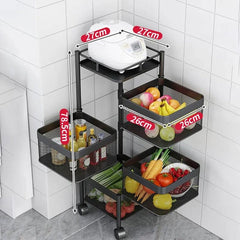 premium 4-5 tier metal square trolley