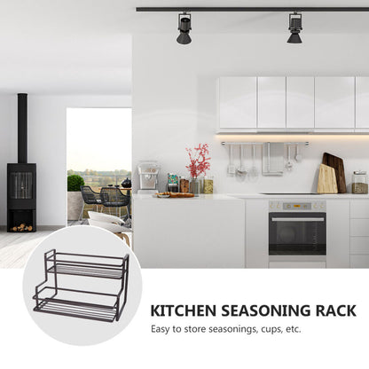 2 Tier Spice Seasoning Rack Iron Material by Auctor store