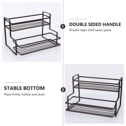 2 Tier Spice Seasoning Rack Iron Material by Auctor store