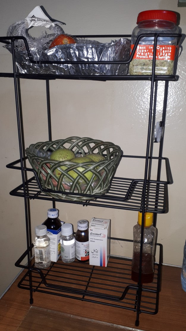 Square 3-tier multipurpose rack