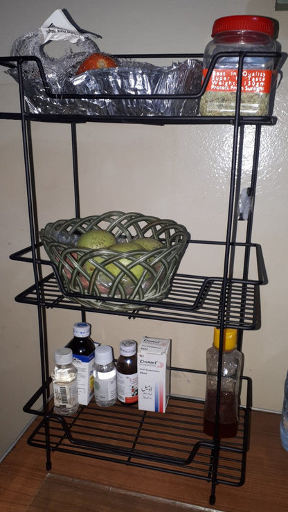Square 3-tier multipurpose rack