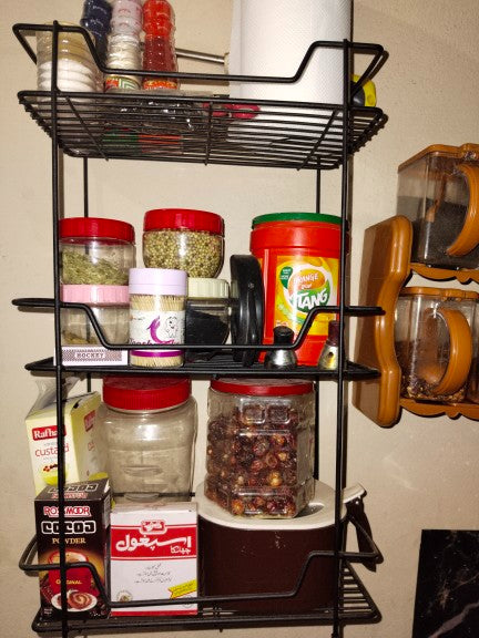 Square 3-tier multipurpose rack