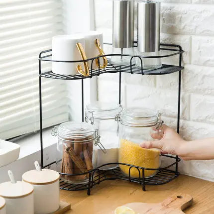 wall-mounted and counter-shelf multi-purpose corner rack