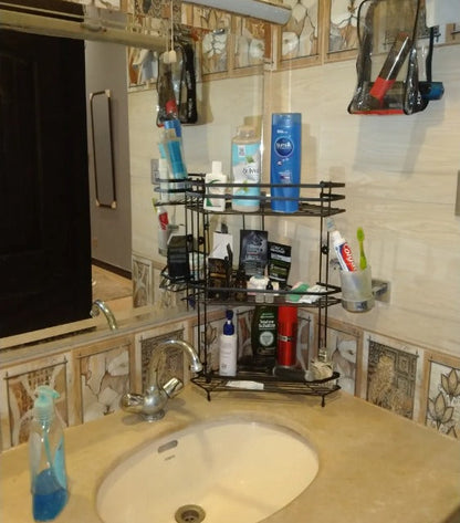 Washroom 3-tier corner multipurpose rack by Auctor store