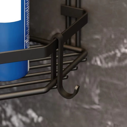 Washroom 2-tier corner multipurpose rack