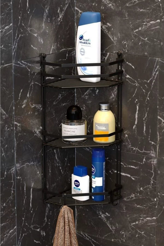 washroom 3-tier corner multipurpose rack