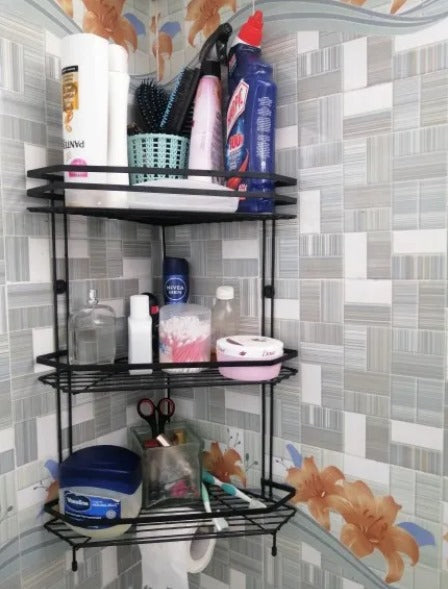 washroom 3-tier corner multipurpose rack