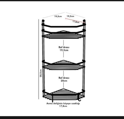 Washroom 3-tier corner multipurpose rack by Auctor store
