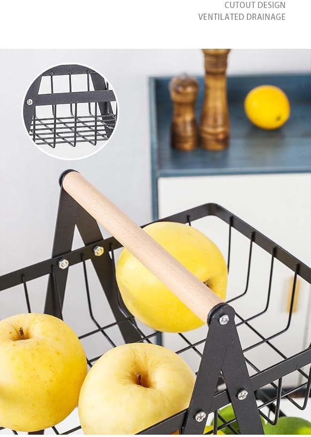wooden handle counter top 3-tier fruit and vegetable stand by Auctor store